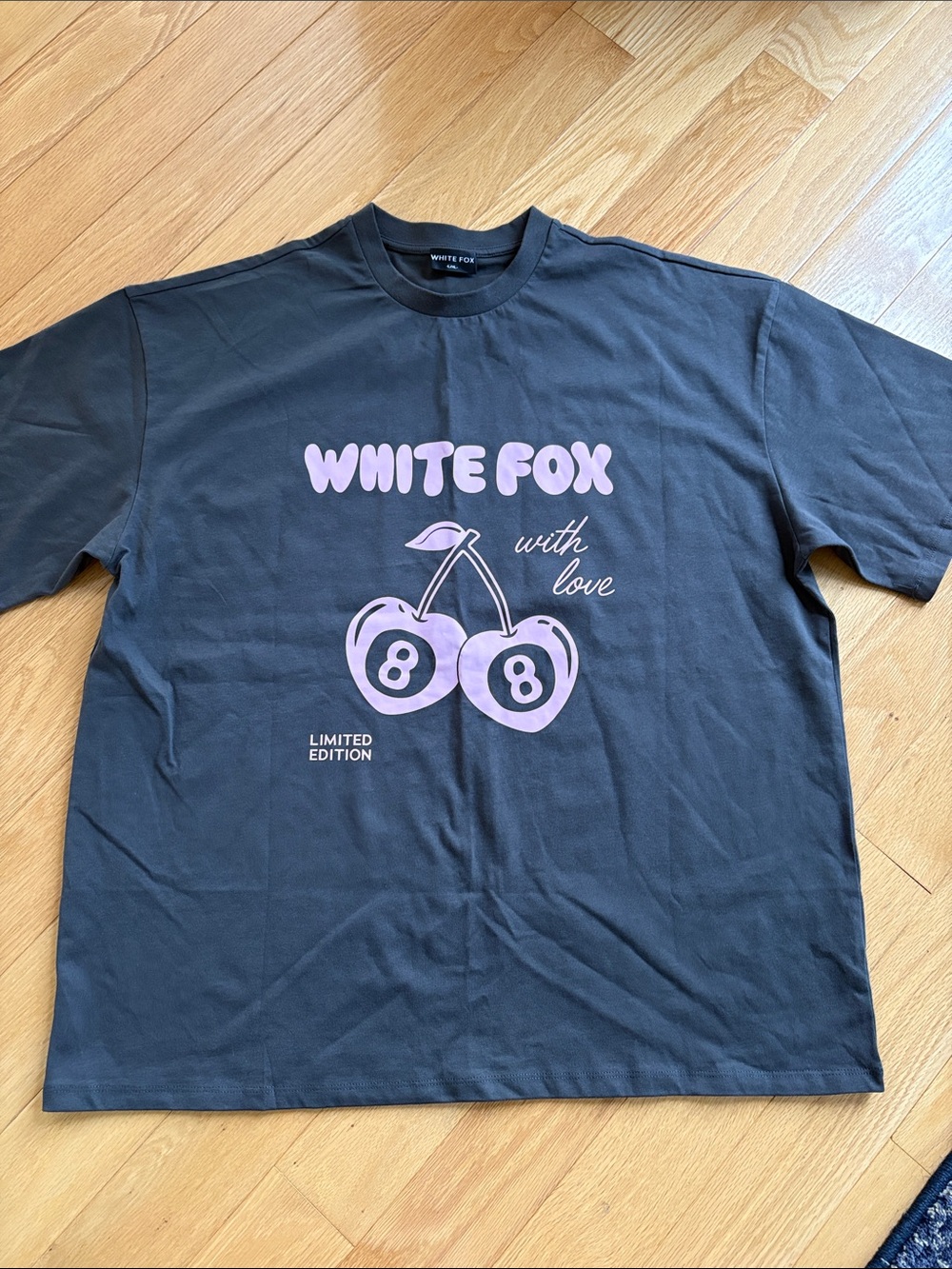 WHITE FOX Limited Edition Cherry Graphic Tee - Black & Light Pink